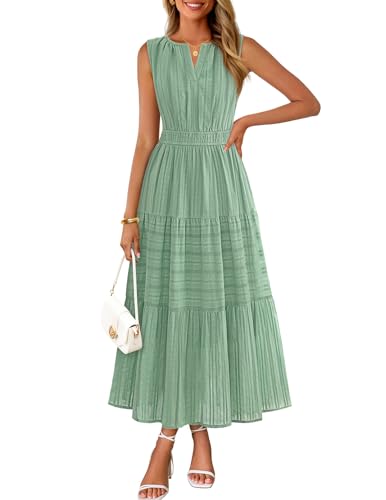 MEROKEETY Spring Summer Midi Dresses for Women 2026 Casual Beach