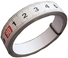 Carbon Steel Self Adhesive Measure Tape, 10mm Width White Metric Scale Miter Track Tape, Scale Ruler Tape (Right to Left), 1M Length, 1 Pcs