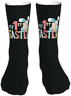 883 Compression Socks Happy Easter Day Athletic Socks Soft Crew Socks Breathable Calf Socks For Hiking Trekking Jogging 40cm