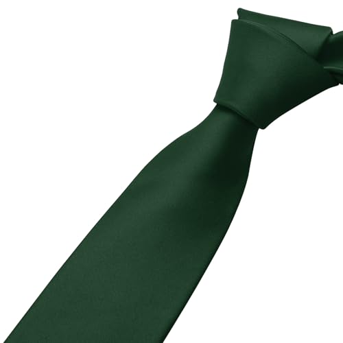 Image of KOOELLE Men's Ties Solid Pure Color Plain Neckties Formal Black Ties For Men
