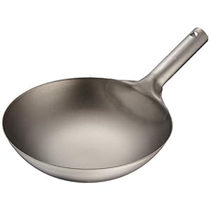 Pure Titanium Ultra Lightweight Wok Single Pot 10.6 inches (27 cm)
