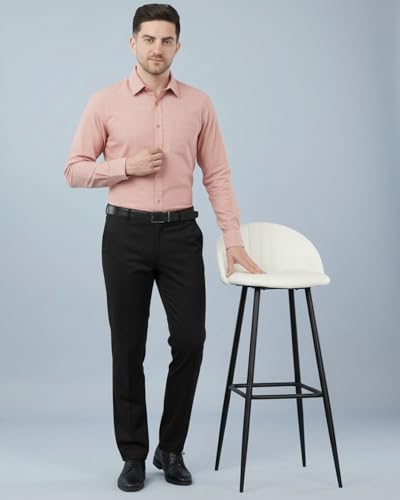 Image of SaintX Men's Formal Shirt with Pocket | Oxford Weave Cotton Rich Premium Fabric | Smart Fit | Full Sleeve | Everyday Summer Essential | Available in Plus Sizes
