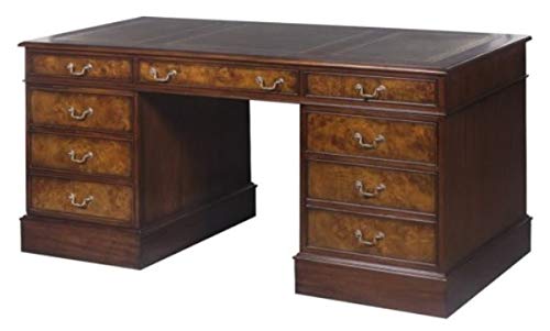 Casa Padrino mahogany desk brown/green 160.5 x 76 x H. 77 cm - Luxury Office Furniture
