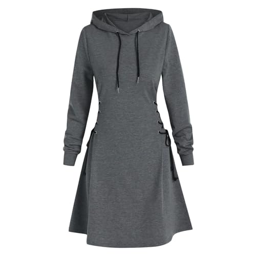 Vestido con Cuello en V para Mujer, Manga Larga, Fruncido, con Ca...