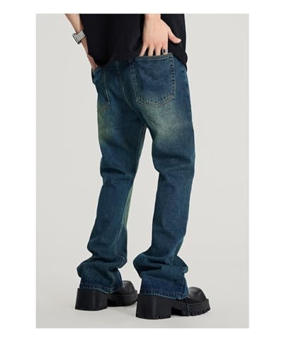 Pants Trousers Denim Spring and Summer Vintage Men's Jeans High Street Trendy Straight Tube Loose Wide Leg Micro Pull Wear2