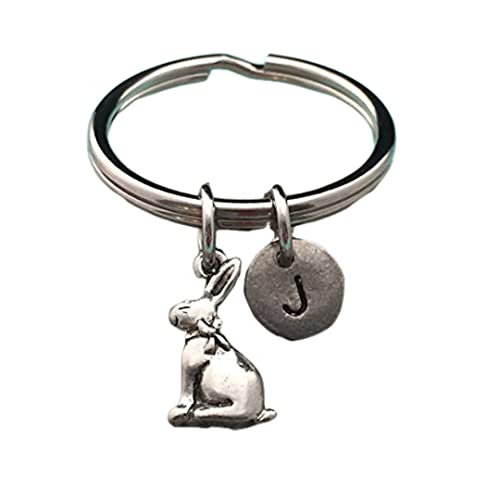 Bunny keychain, bunny charm, animal keychain, personalized