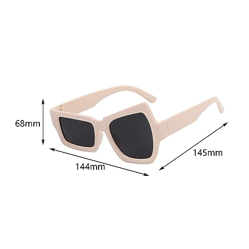 2xFunny Sunglasses Eyeglasses Driving Glasses Eyewear Sun Glasses Lightweight Fashion Shades Irregular Sunglasses for Party Vacation Traveling, 2 Pcs Beige Gray2