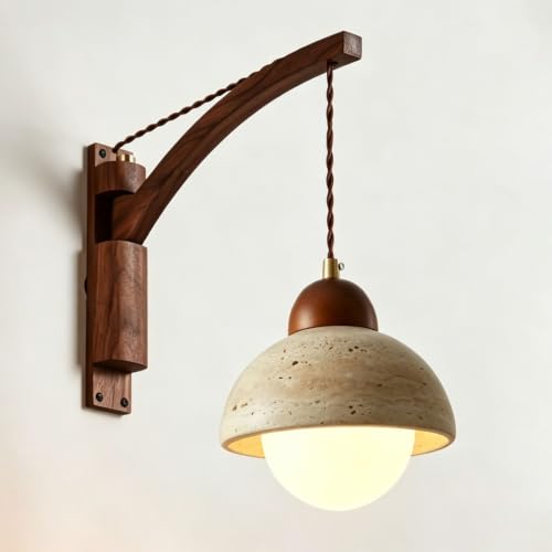 Brazo ajustable y diseño de madera: el aplique de pared interior para una luz focalizada