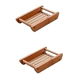 TOYANDONA 2 Stück Seifenhalter Aus Bambusholz Mit Entwässerungssystem Natürlicher Seifenbehälter...