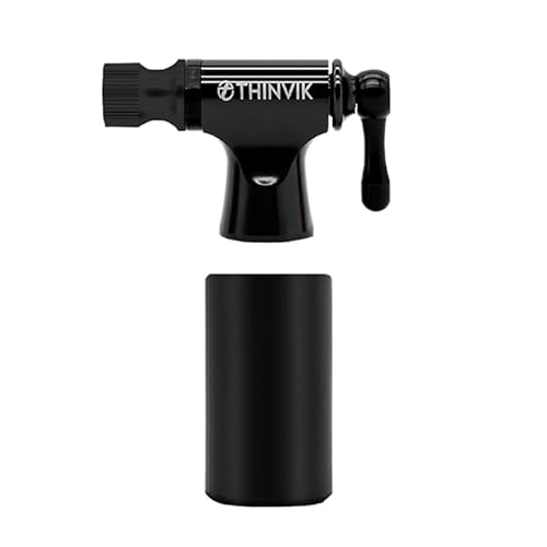 Thinvik Kit di gonfiaggio a CO2 e gonfiatori per pneumatici per bici, compatibile con valvole Presta e Schrader, pompa portatile per pneumatici per bici da strada e mountain bike