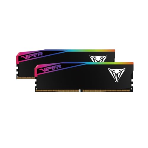 Patriot Viper Elite 5 Ultra Gaming RGB DDR5 RAM 32GB (2X16GB) 6000MT/s CL28 1.4v UDIMM Desktop Gaming Memory Kit Compatible with Intel XMP AMD EXPO - VEUR532G6028K
