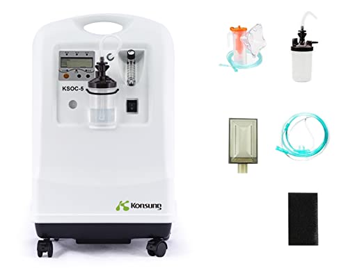 Konsung Tragbarer Sauerstoffkonzentrator Generator mit Einstellbarem Durchfluss von 1-5 L/min und 93% ± 3% Luftreinheit Cover