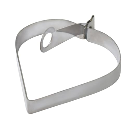 Generisch Molde de huevos para sartén, acero inoxidable, forma de corazón, con asa, utensilio de cocina para tortitas, tortillas, magdalenas, para la escuela, Halloween