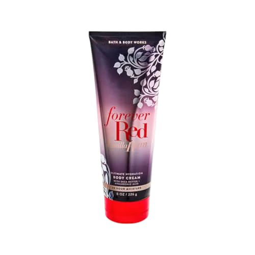 Bath & Body Works Ultimate Hydration Body Cream Gift Set For Women 8 Fl Oz (Forever Red Vanilla Rum)