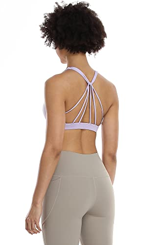 Image of icyzone Women's Padded Strappy Workout Running Sports Bras Medium Impact