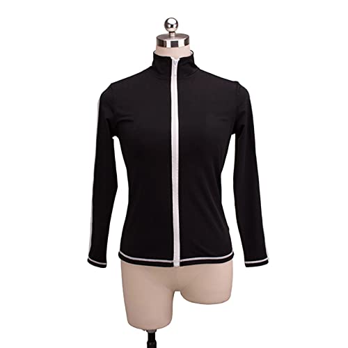 Jaqueta de Patinação Artística, Crianças Adultos Elegante linhas de cores sólidas zíper Manga Longa