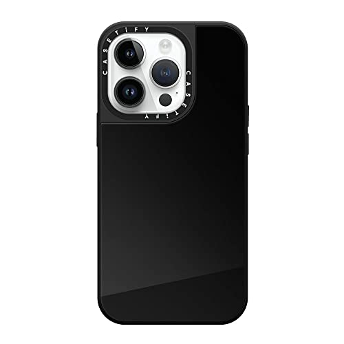 CASETiFY ミラー iPhone 14 Pro ケース [1.5mからの落下試験をクリア/MagSafe に対応] - ブラック (ブラックバンパー)