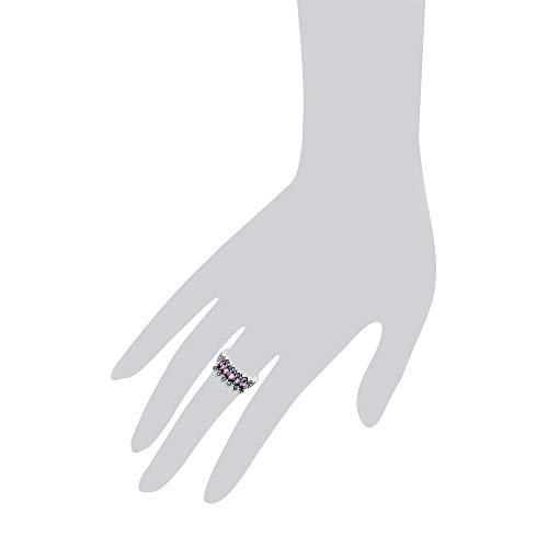 Image of Gemondo USA 925 Sterling Silver Amethyst & Marcasite Ring Size 6, 7, 8, and 9