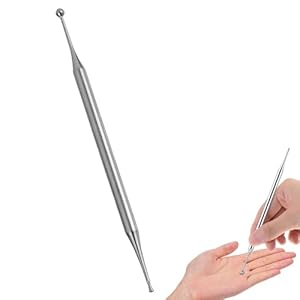 Acupuncture Pen 1PCS Dual Head Facial Reflexology Tools Stainless Steel Acupressure Pen Portable Deep Tissue Reflexology Tools forTension & Headache Relief