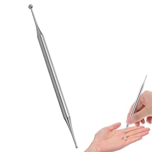 Acupuncture Pen 1PCS Dual Head Facial Reflexology Tools Stainless Steel Acupressure Pen Portable Deep Tissue Reflexology Tools forTension & Headache Relief