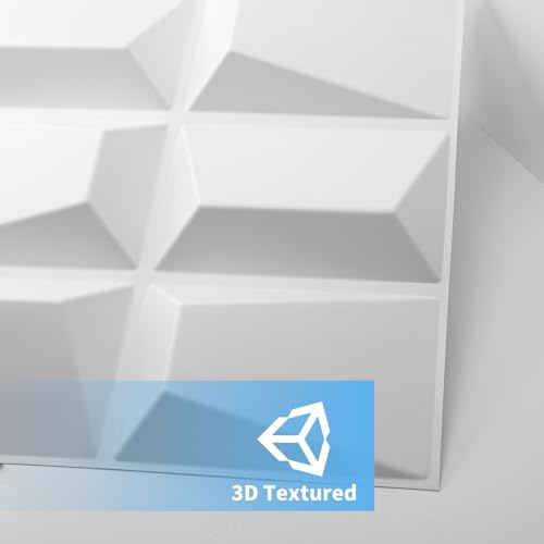 Image of Art3d Decorative 3D Wall Panel, 32 Sq.FT PVC Interior Wall Decor for Living Room, Bedroom, Lobby, Office, Shopping Mall, White