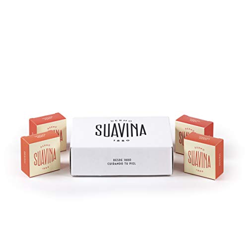 SUAVINA - Jabon Natural Solido Original | Jabón de Manos, Cuerpo y Cara que Limpia Profundamente y Revitaliza la Piel - Pack Regalo Original de 4 Unidades de 60 ml