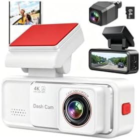 4K+2K Dash Cam Front and Rear, Free 64GB Card Included, 5.8GHz Wi...
