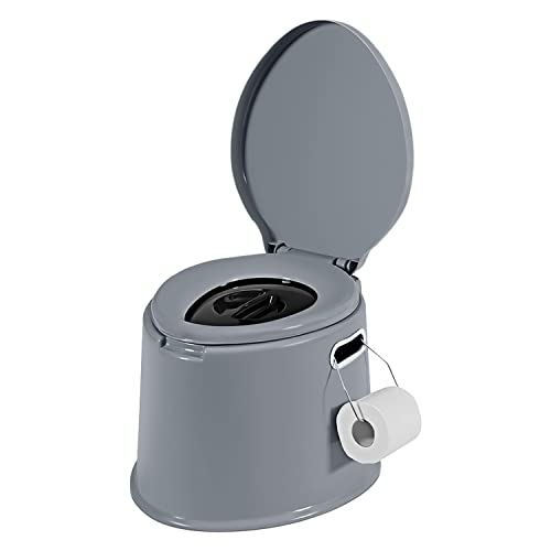 Crystals 6L Large Lightweight Portable Camping Toilet Seat with Washable Bucket, Roll Holder – Compact Portable Toilet for Travel, Festivals & Fishing (Grey Toilet Seat) - Image 6