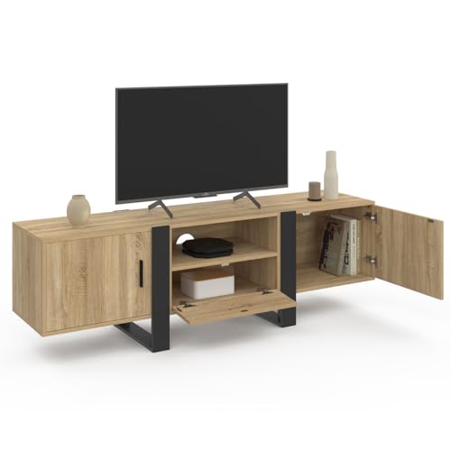 Meuble TV PHOENIX 160 cm Bois - vue 6