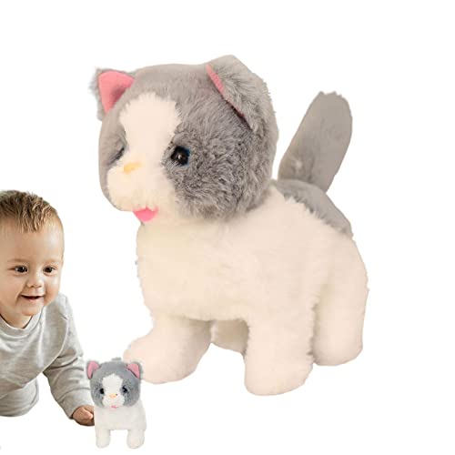 Gato de Pelúcia Eletrônico,Cute Kitten Stuffed Toy Stocking Goodie | Brinquedo de engatinhar de bebê