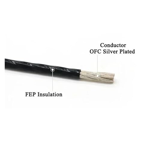 Câble cuivre plaqué argent PTFE 2m isolé FEP anti interférence - 3