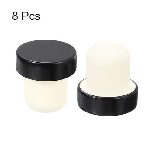 Tapón de sellado en T de 2,1 cm para botellas de vino, pack de 8 tapones negros reutilizables 4