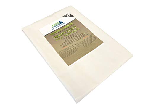 10 Mil Waterproof White Tarp H.D. Reinforced Corners (Industrial Quality) (7'x30')