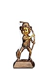 eberin   16 cm Pêche Resinf Figurine Pêche Junior : Trophée Trophée Award avec texte au choix, Vieux Or   Trophée de Pêche Personnalisable