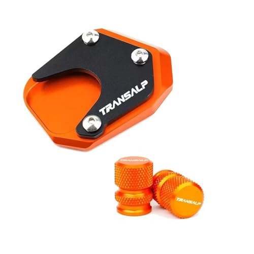 Para TRANSALP XLV 600 650 700 XL600V XL650V XL700V Tapa de válvula de neumático de motocicleta Soporte lateral Extensión de extensión (diseño Q)