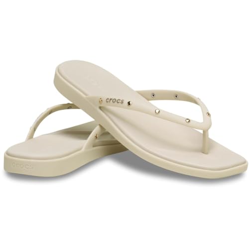 Image of Crocs Women's Miami Flip Flops | Square Toe Flat | 360 Degree Comfort | Croslite Foam Footbed