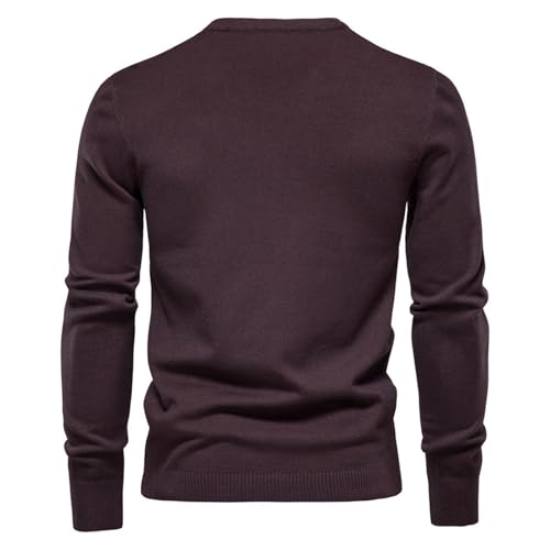 Men's Crew Sweater Long Sleeve Slim Fit Undershirts Lightweight Soft Casual Pullover Wool Blend Stretch Knit Tops4