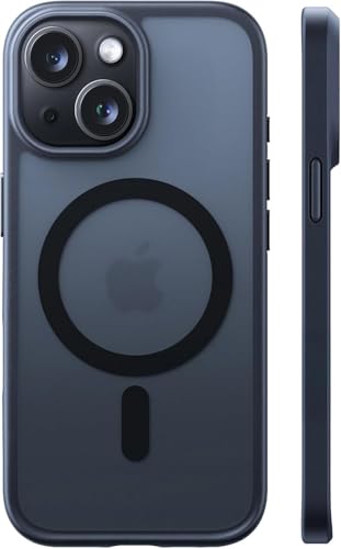 TORRAS für iPhone 13 Hülle mit MagSafe 12FT Zertifizierte Militärschutz Stoßfest 19N Starke Magnetkraft & 15W Schnellladung Samtige Haptik Dünn Case für iPhone 13 Handyhülle Matt Schwarz