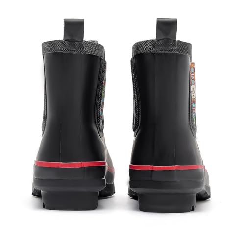Image of SWIFTFROG Rain Boots for Women - Waterproof Ankle Garden Shoes Anti-Slipping Floral Printed Rainboots for Ladies Stylish Light Ankle Rain Shoes, Women's Rain Footwear
