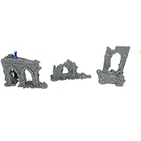 LM3D Set de 3 Ruinas de Piedra para Wargames, Escenografía para