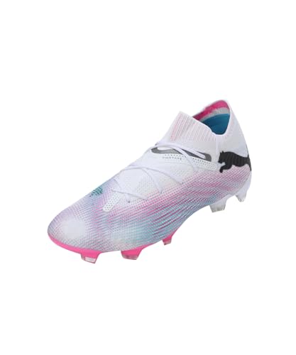 Chuteira Puma Future 7 Ultimate FG/AG Campo Branca e Rosa