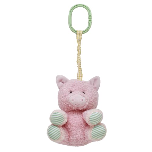 Image of Baby Starters Magic Years Pig Chime Toy with Pull and Jiggle Vibration Feature and Travel Hook, Farm Theme, Pink, 8 inch with Hook
