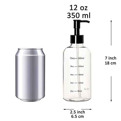 Botellas de plástico con medición y bloqueo de viaje, paquete de 6 piezas de 12 onzas 3