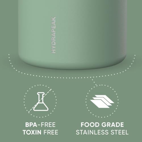 Image of Hydrapeak 32oz Stainless Steel Vacuum Insulated Food Jar for Hot Food and Cold Food, Wide Mouth Leak-Proof Soup Jar for Adults, 10 Hours Hot and 16 Hrs Cold (Sage Leaf)