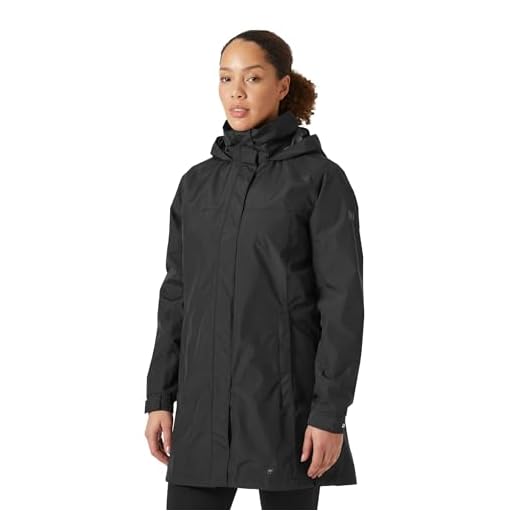 Womens Helly Hansen W Aden Long Coat, Negro, S
