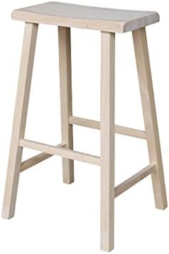 International Concepts 29-Inch Saddle Seat Stool, Unfinished