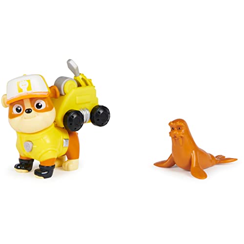 Paw Patrol, Big Truck Pups, Figura de acción de Rubble con dron de Rescate de Quita y pon, Control Remoto del Centro de Mando y Juguetes de Animales para niños a Partir de 3 años