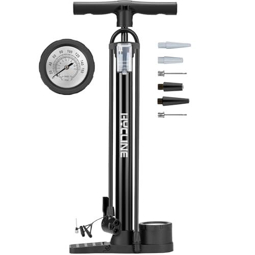 Best Bicycle Floor Pump for Fast and Easy Tire Inflation 2024 5 Hycline Bike Pump with Gauge: 160 PSI Bicycle Floor Pump ...