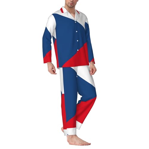 Pyjama drapeau République tchèque col cranté et vêtement de nuit léger