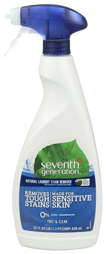 Seventh Generation Natural Laundry Stain Remover, Free & Clear, 16 oz Spray Bottle